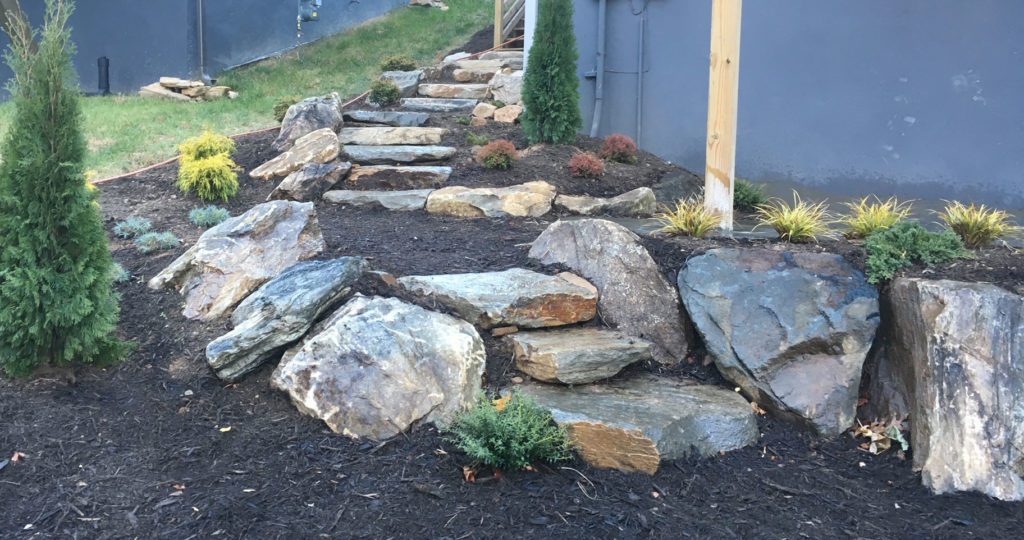 Stone Stairs in West Asheville by Allenworks Landscaping