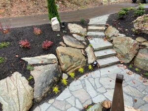 Hardscape and Water Feature Project by Allenworks Landscaping in Fairview NC